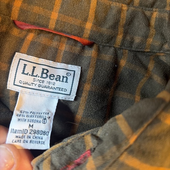 LL Bean Retro Plaid Single Pocket Button Down Men's Shirt Size Medium - Picture 5 of 10